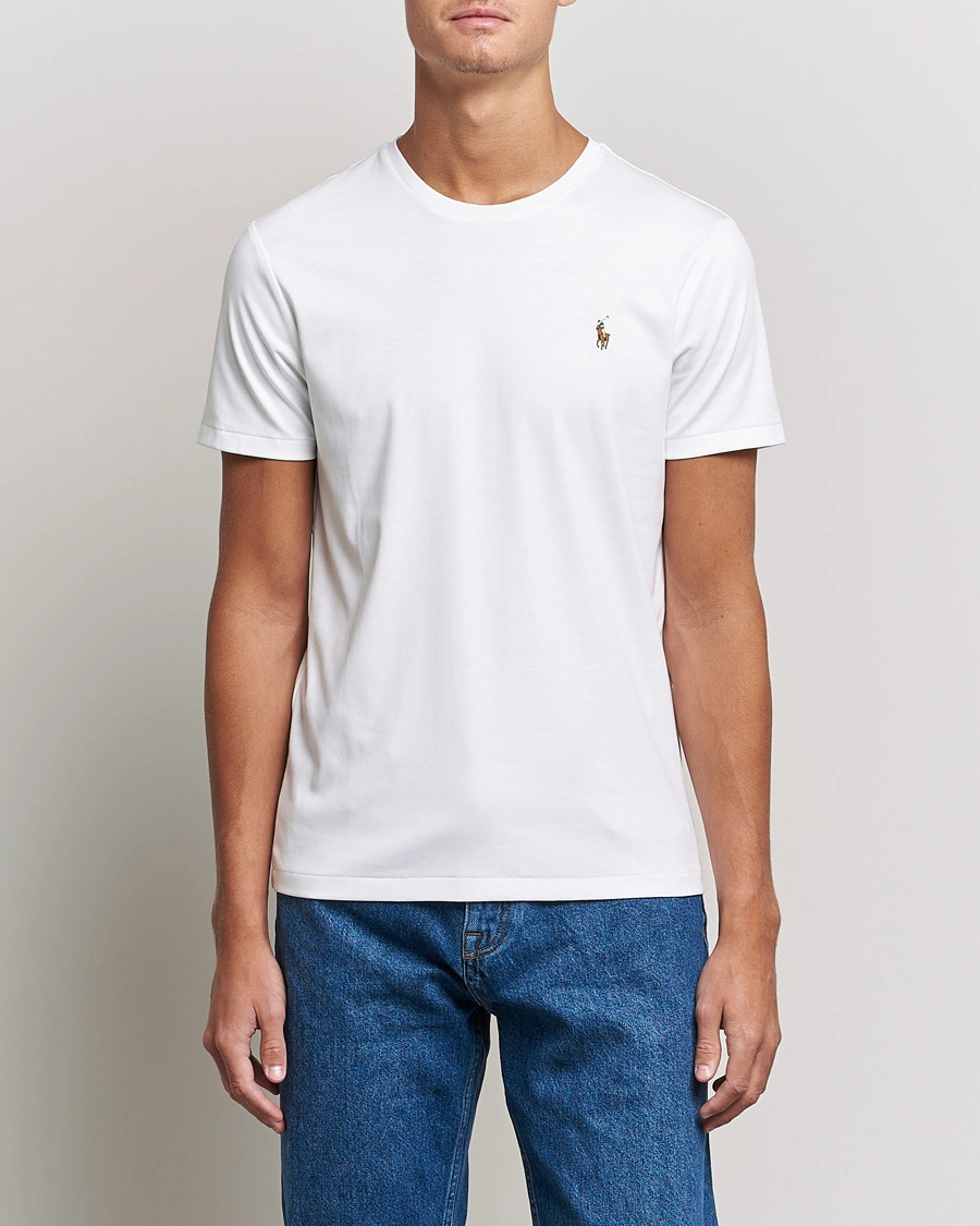 Herre | Kortærmede t-shirts | Polo Ralph Lauren | Luxury Pima Cotton Crew Neck T-Shirt White