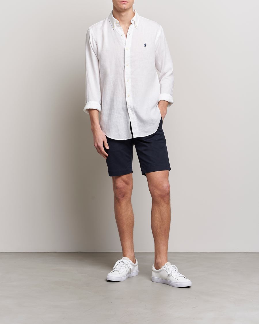Herre | Skjorter | Polo Ralph Lauren | Custom Fit Linen Button Down White