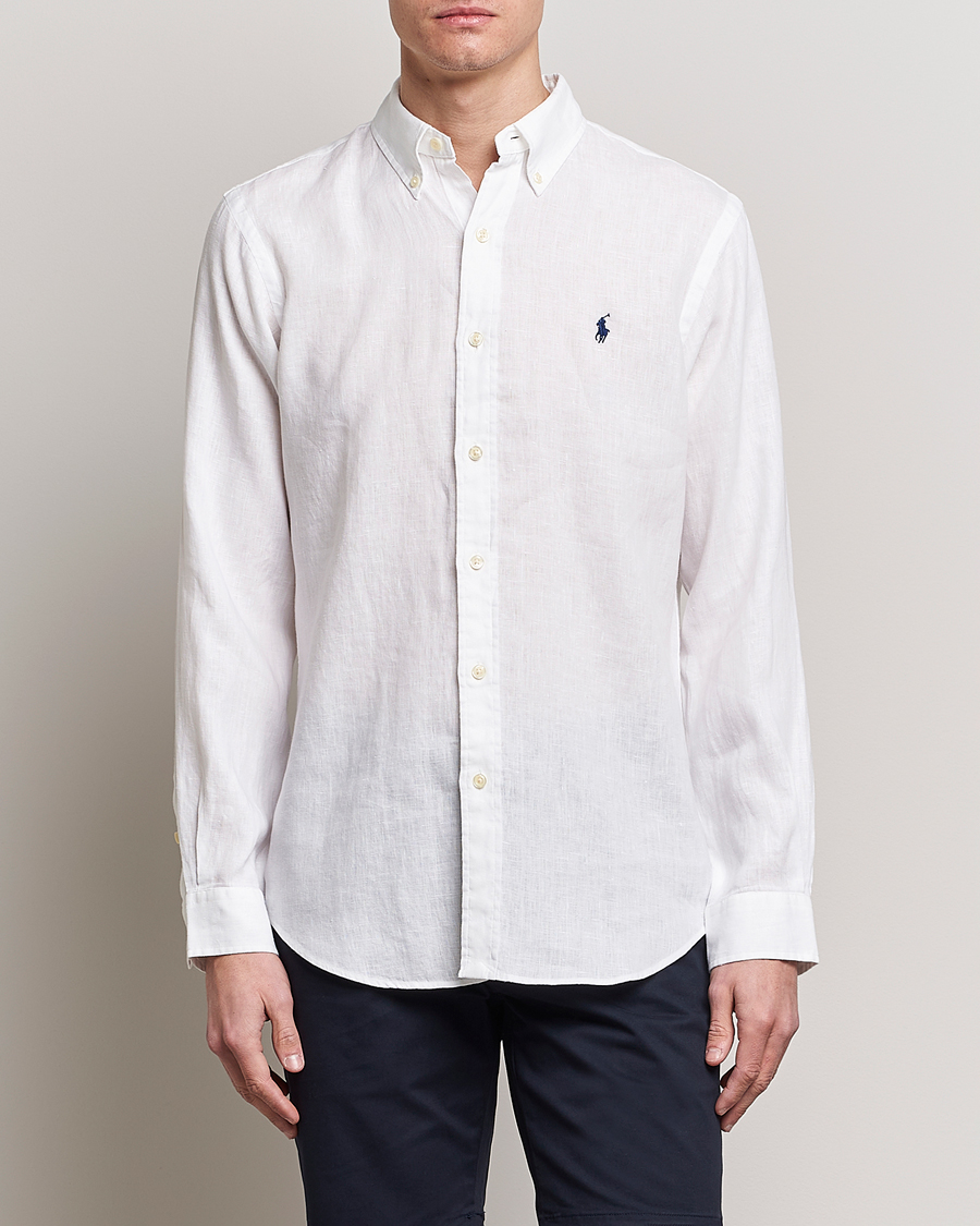 Herre | The linen lifestyle | Polo Ralph Lauren | Custom Fit Linen Button Down White