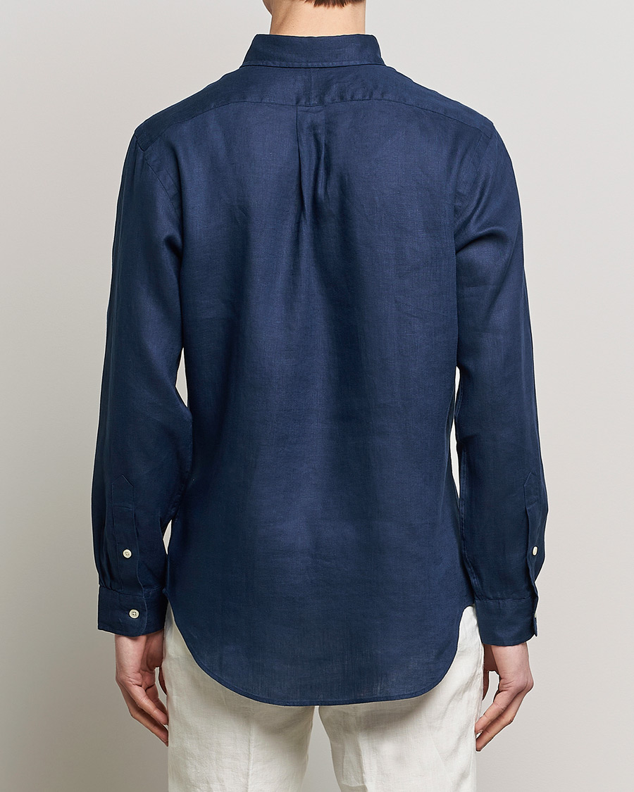 Herre | Skjorter | Polo Ralph Lauren | Custom Fit Linen Button Down Newport Navy