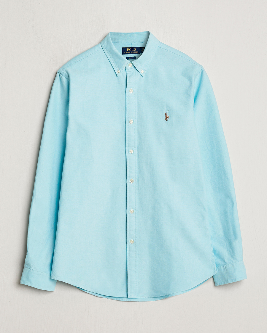 Herre | Skjorter | Polo Ralph Lauren | Slim Fit Oxford Button Down Shirt Aegean Blue