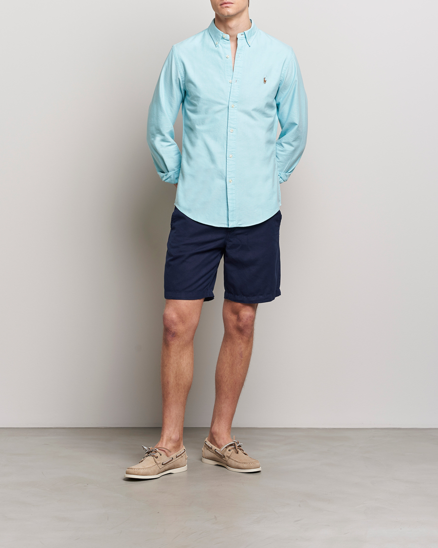 Herre | Skjorter | Polo Ralph Lauren | Slim Fit Oxford Button Down Shirt Aegean Blue