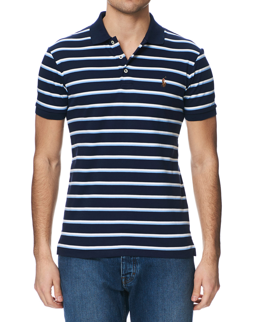 Herre | Polotrøjer | Polo Ralph Lauren | Slim Fit Luxury Pima Cotton Stripe Polo Navy