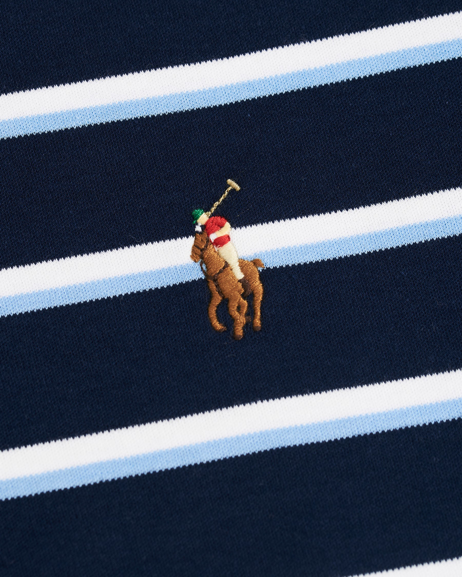 Herre | Polotrøjer | Polo Ralph Lauren | Slim Fit Luxury Pima Cotton Stripe Polo Navy