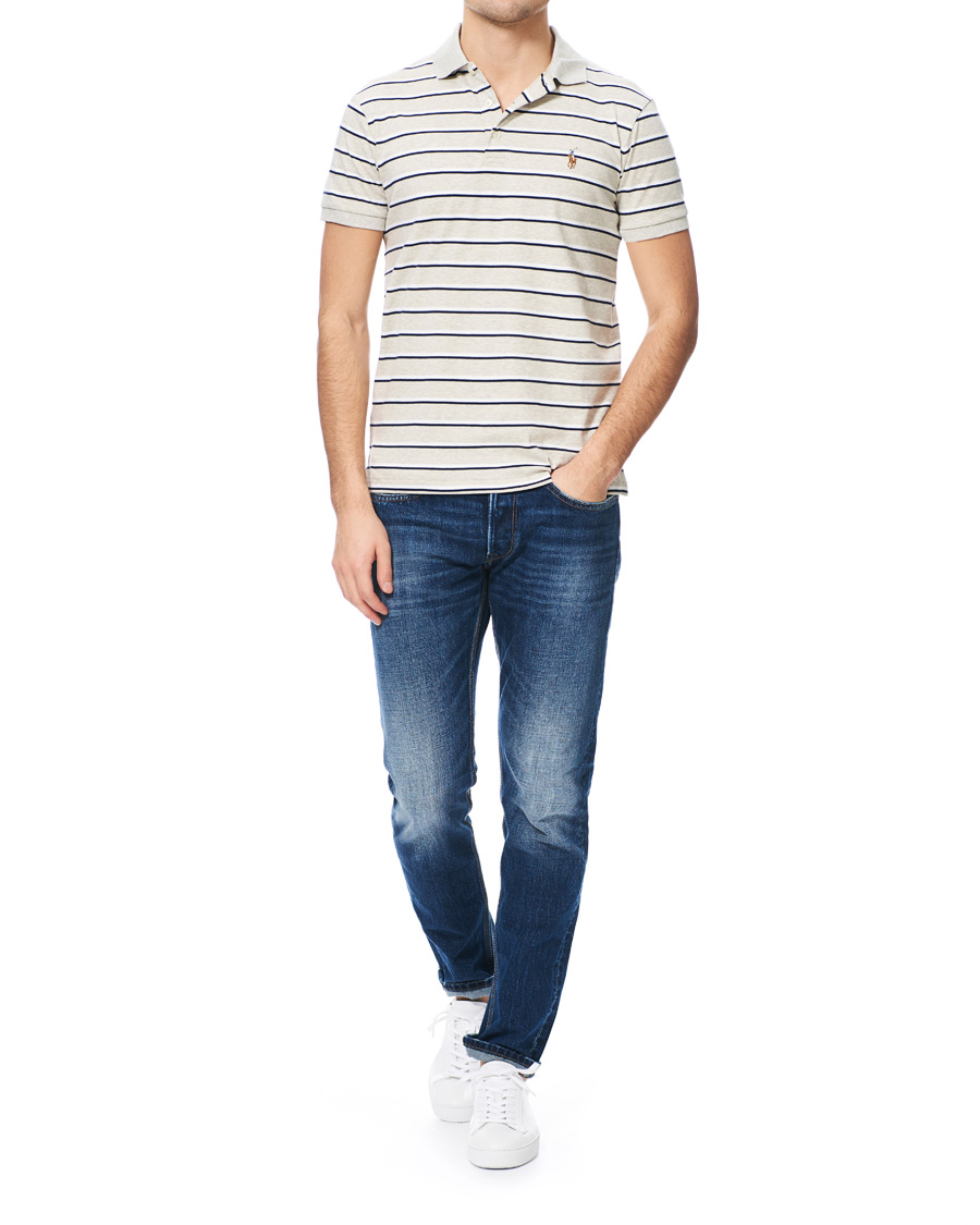 Herre | Polotrøjer | Polo Ralph Lauren | Slim Fit Luxury Pima Cotton Stripe Polo Grey