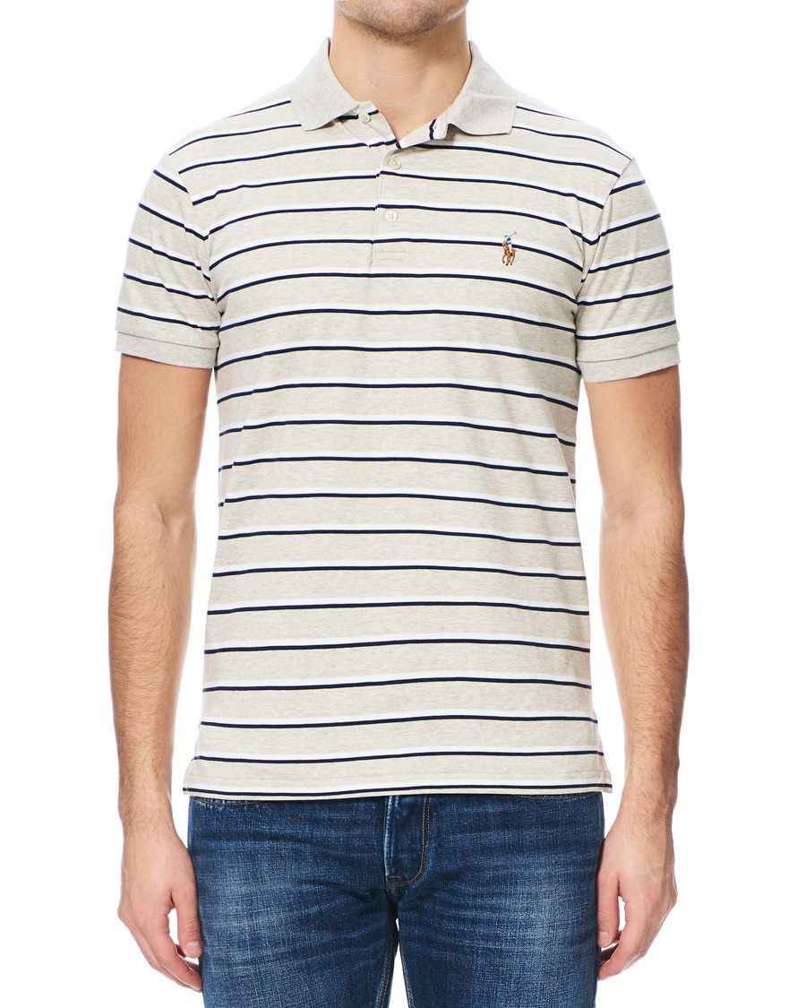 Herre | Polotrøjer | Polo Ralph Lauren | Slim Fit Luxury Pima Cotton Stripe Polo Grey