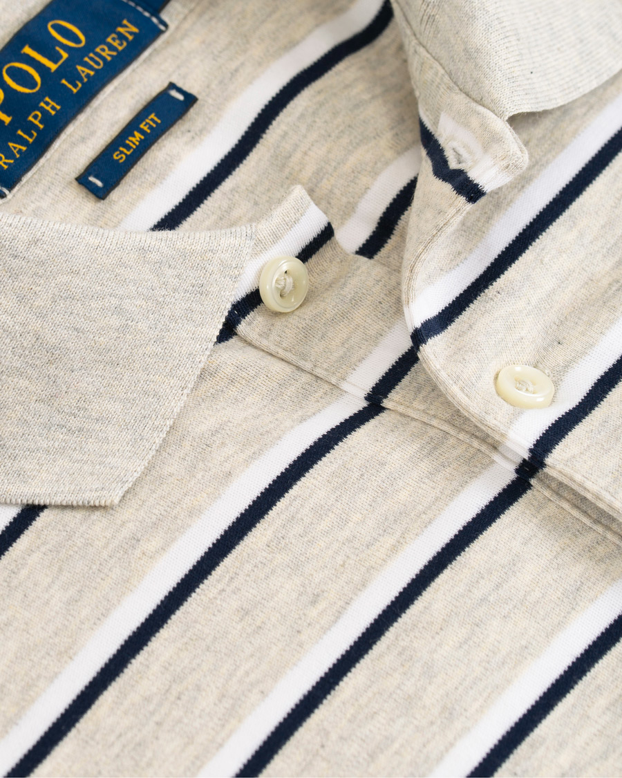 Herre | Polotrøjer | Polo Ralph Lauren | Slim Fit Luxury Pima Cotton Stripe Polo Grey