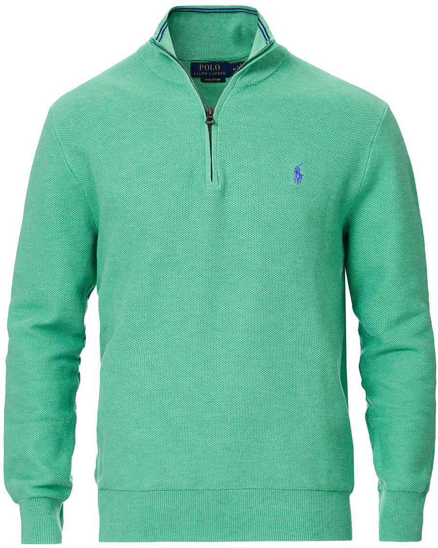 Herre | Trøjer | Polo Ralph Lauren | Texture Half Zip Green Heather
