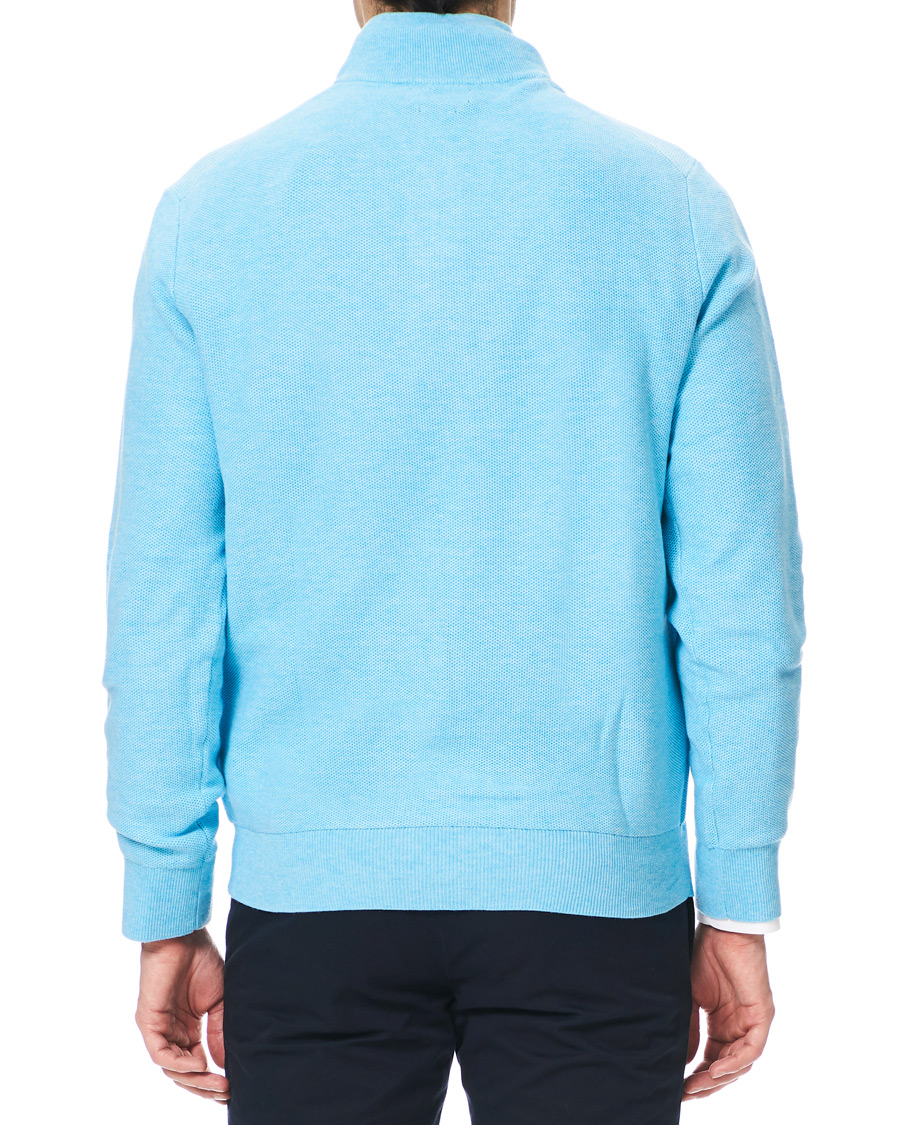 Herre | Trøjer | Polo Ralph Lauren | Texture Half Zip Light Blue Heather
