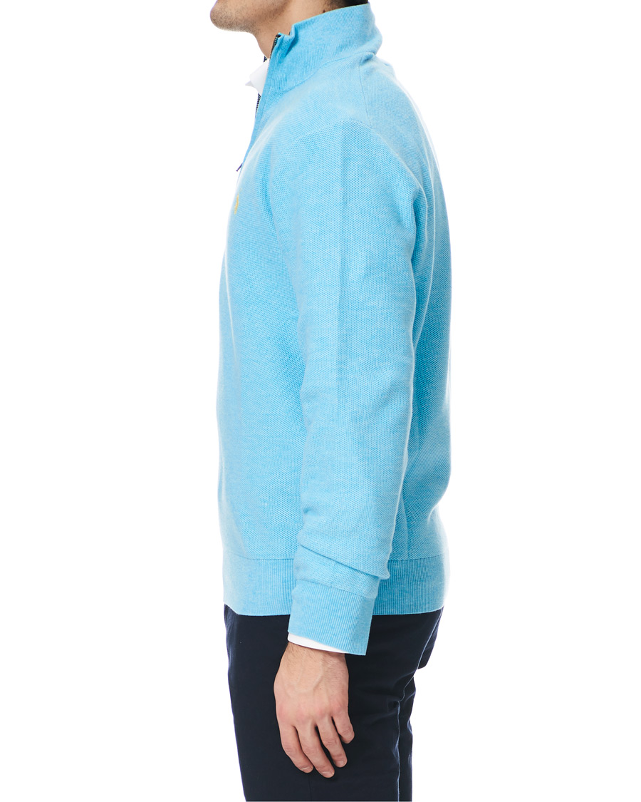 Herre | Trøjer | Polo Ralph Lauren | Texture Half Zip Light Blue Heather