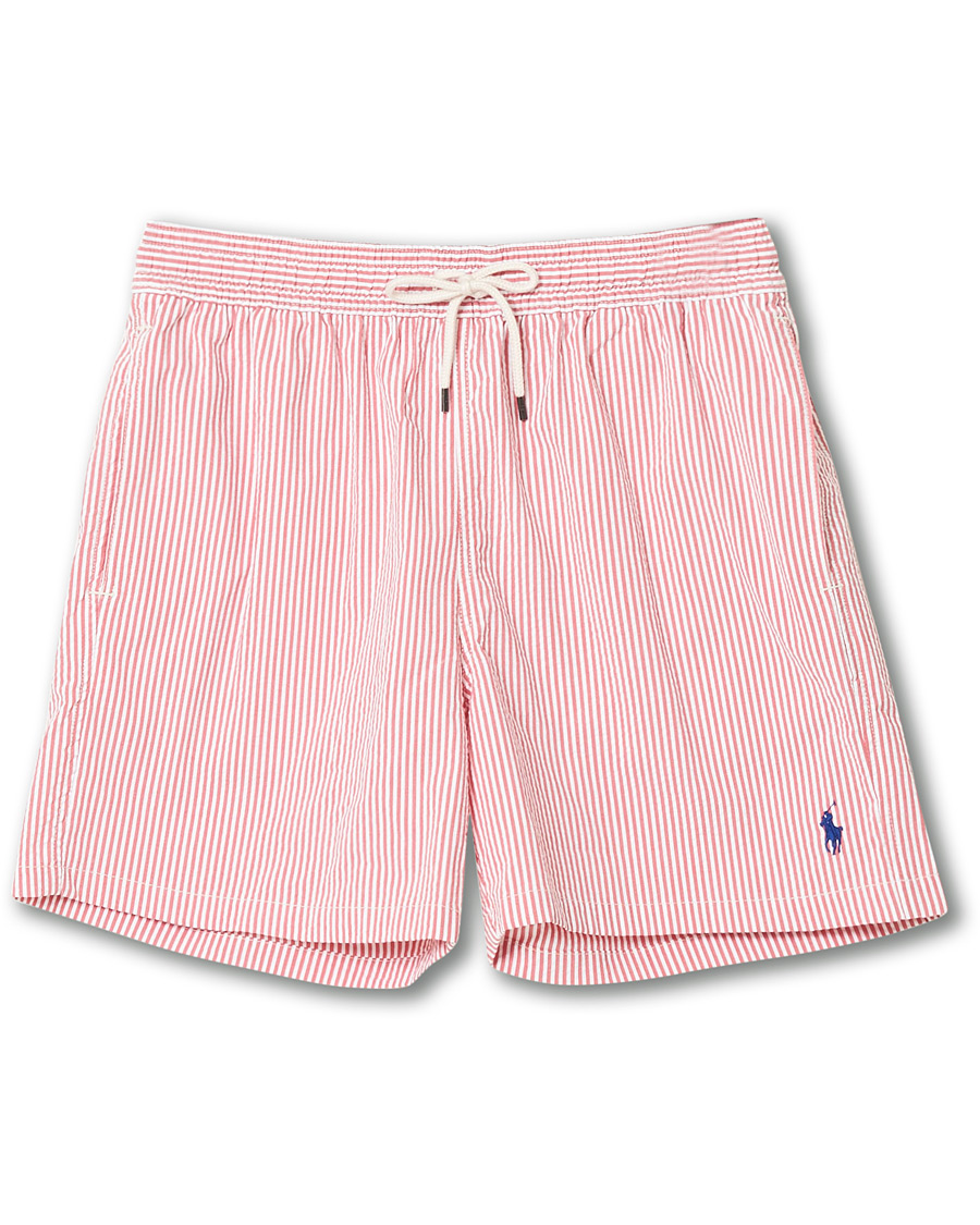 Herre | Badebukser | Polo Ralph Lauren | Seersucker Stripe Swimshorts Red/White