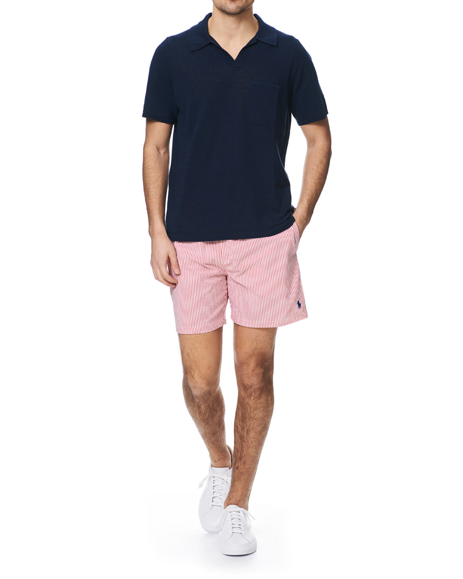 Herre | Badebukser | Polo Ralph Lauren | Seersucker Stripe Swimshorts Red/White