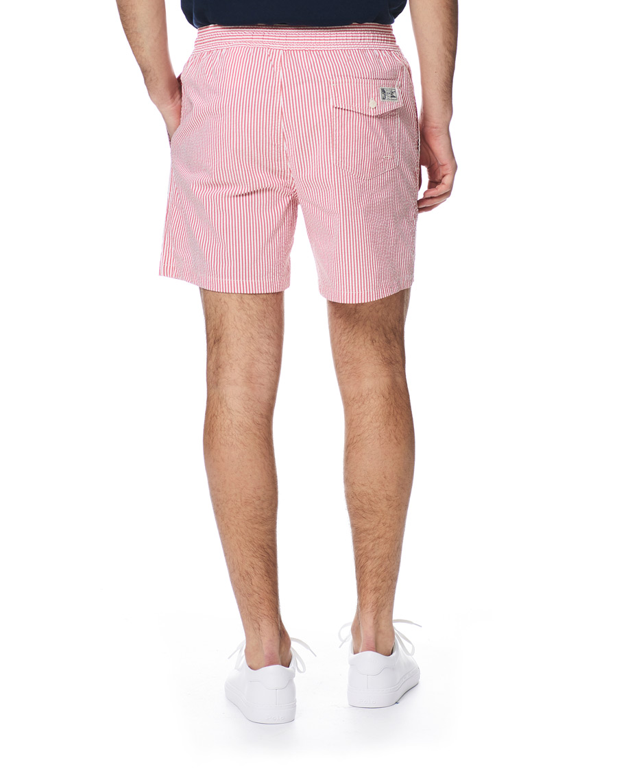 Herre | Badebukser | Polo Ralph Lauren | Seersucker Stripe Swimshorts Red/White