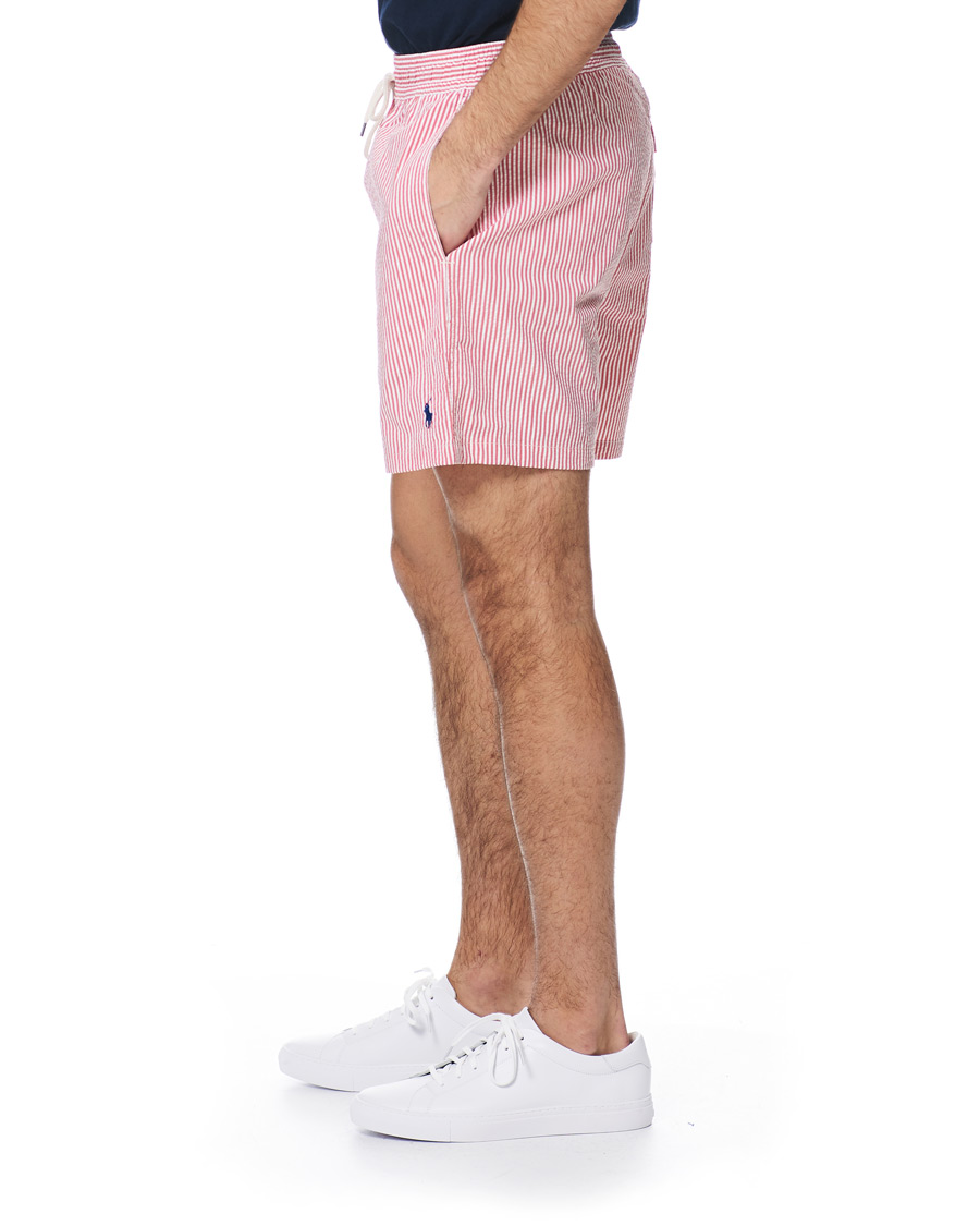 Herre | Badebukser | Polo Ralph Lauren | Seersucker Stripe Swimshorts Red/White