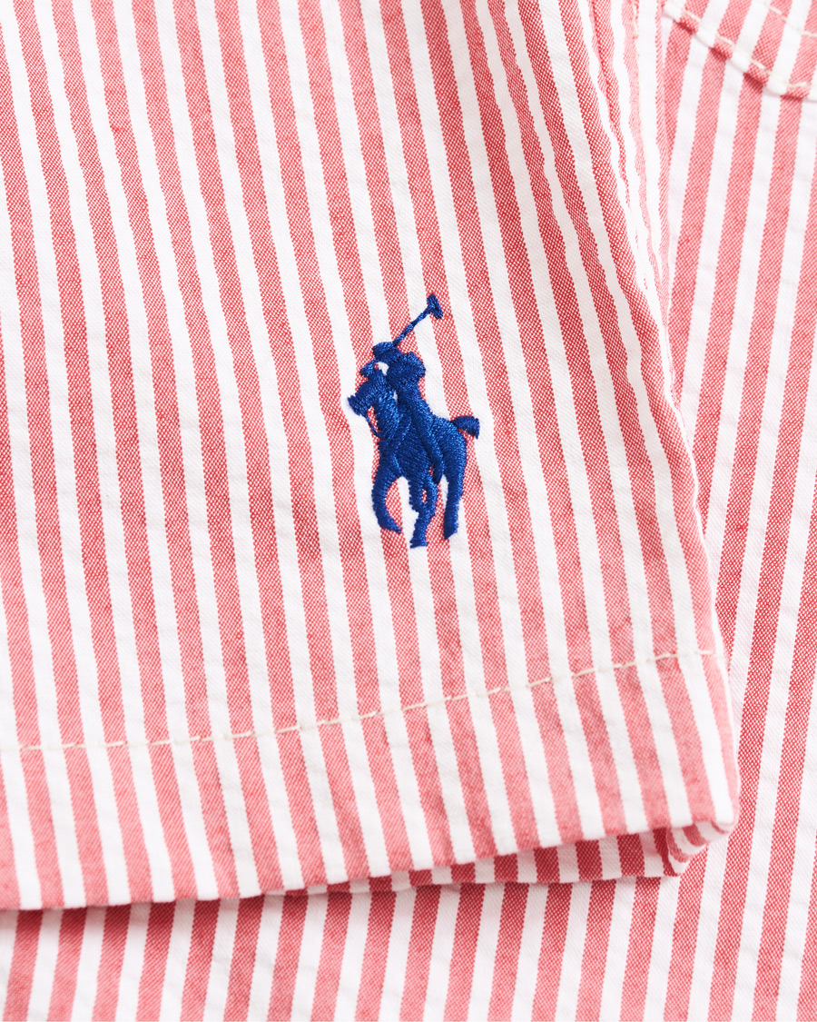 Herre | Badebukser | Polo Ralph Lauren | Seersucker Stripe Swimshorts Red/White
