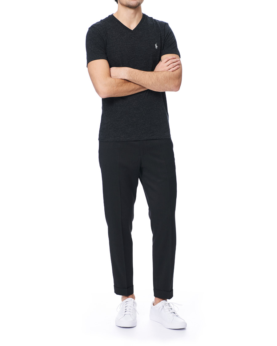 Herre | T-Shirts | Polo Ralph Lauren | V-Neck Tee Black Marl Heather