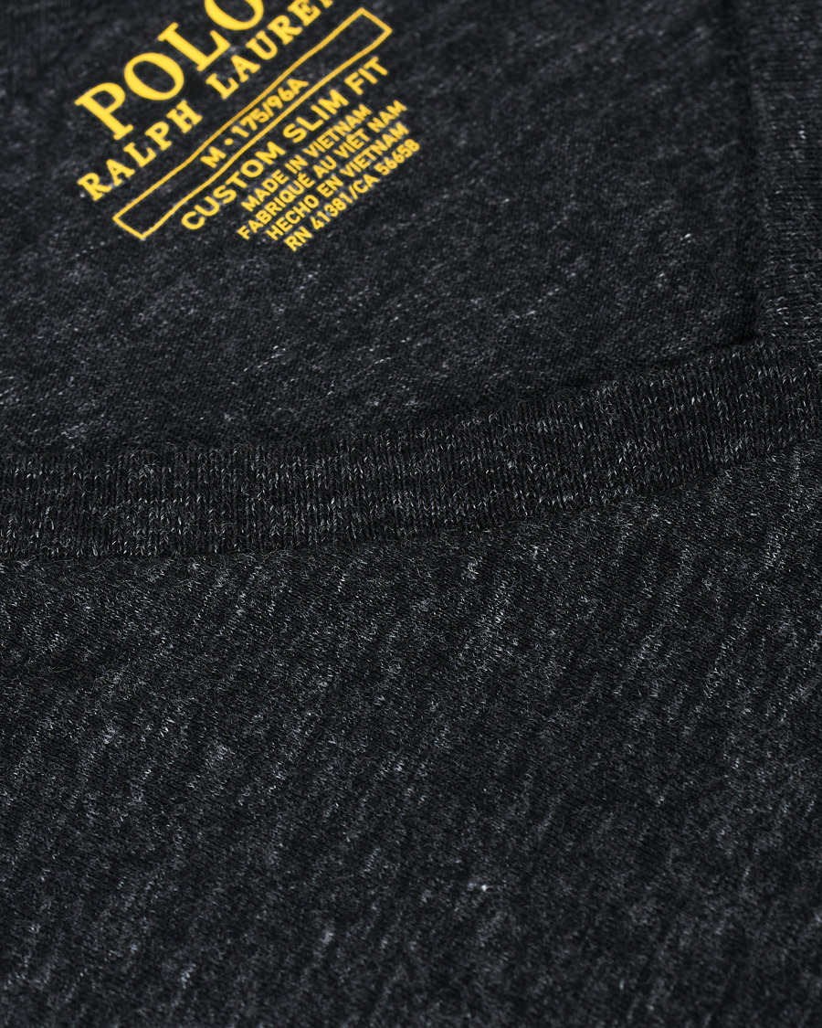 Herre | T-Shirts | Polo Ralph Lauren | V-Neck Tee Black Marl Heather