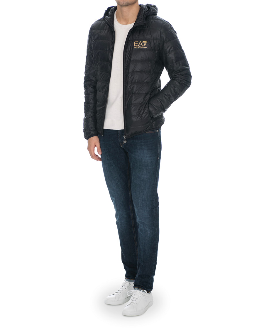 Herre | Jakker | EA7 | Train Core Light Down Hoodie Jacket Black/Gold
