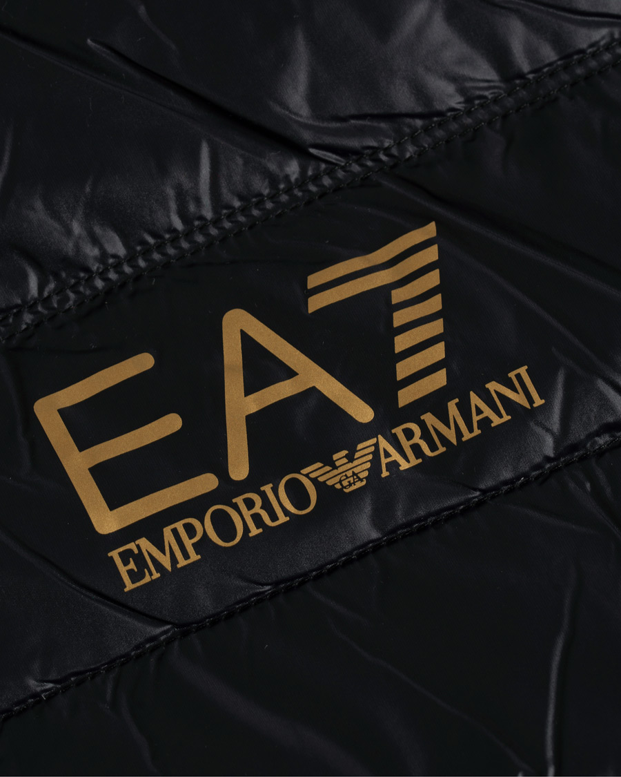 Herre | Jakker | EA7 | Train Core Light Down Hoodie Jacket Black/Gold
