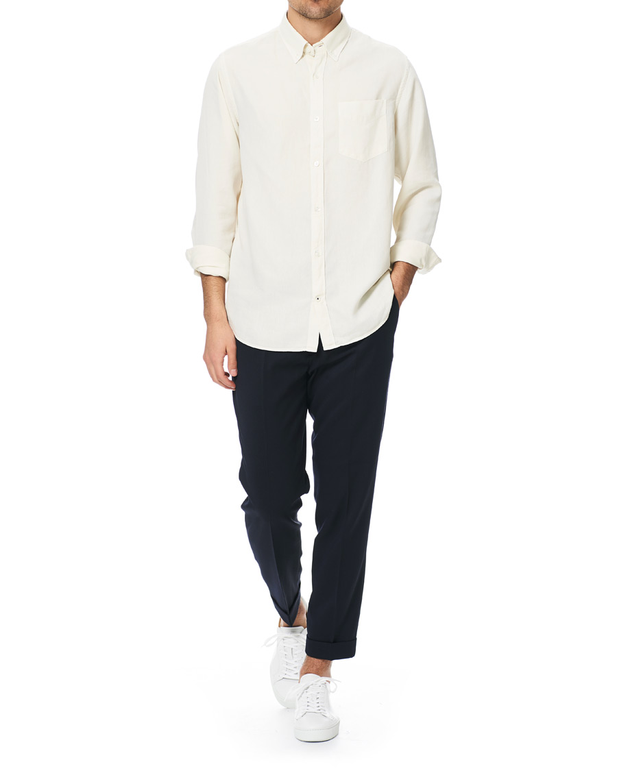 Herre | Skjorter | NN07 | Levon Lyocell/Linen Button Down Shirt Vanilla