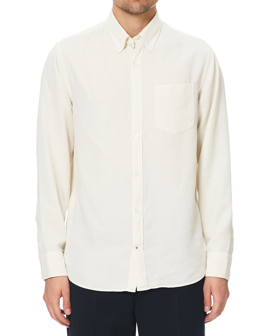 Herre | Skjorter | NN07 | Levon Lyocell/Linen Button Down Shirt Vanilla