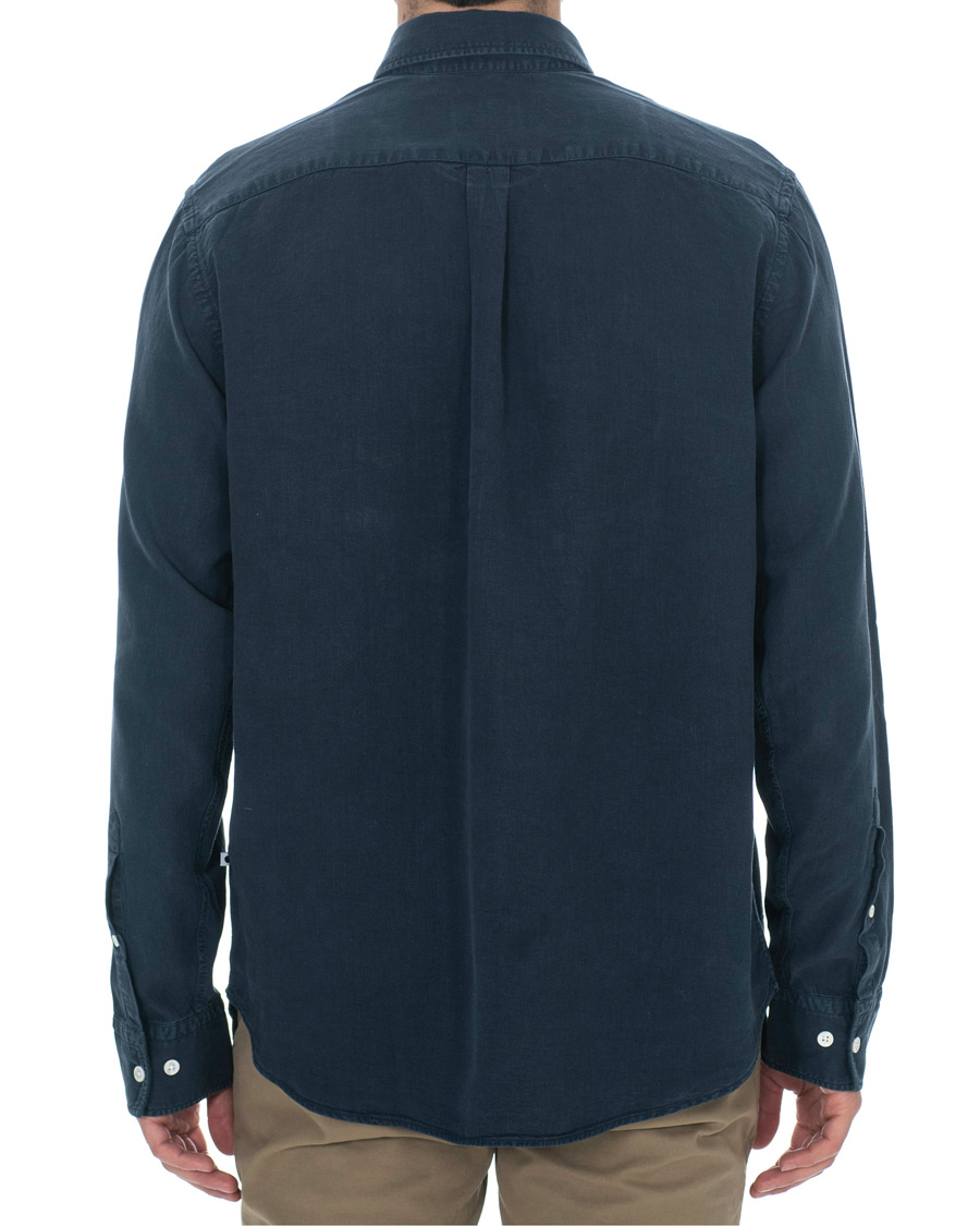 Herre | Skjorter | NN07 | Levon Lyocell/Linen Button Down Shirt Navy Blue