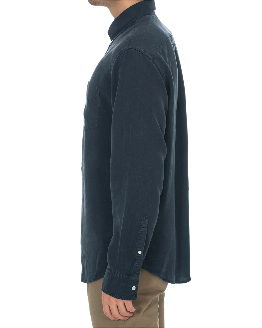 Herre | Skjorter | NN07 | Levon Lyocell/Linen Button Down Shirt Navy Blue