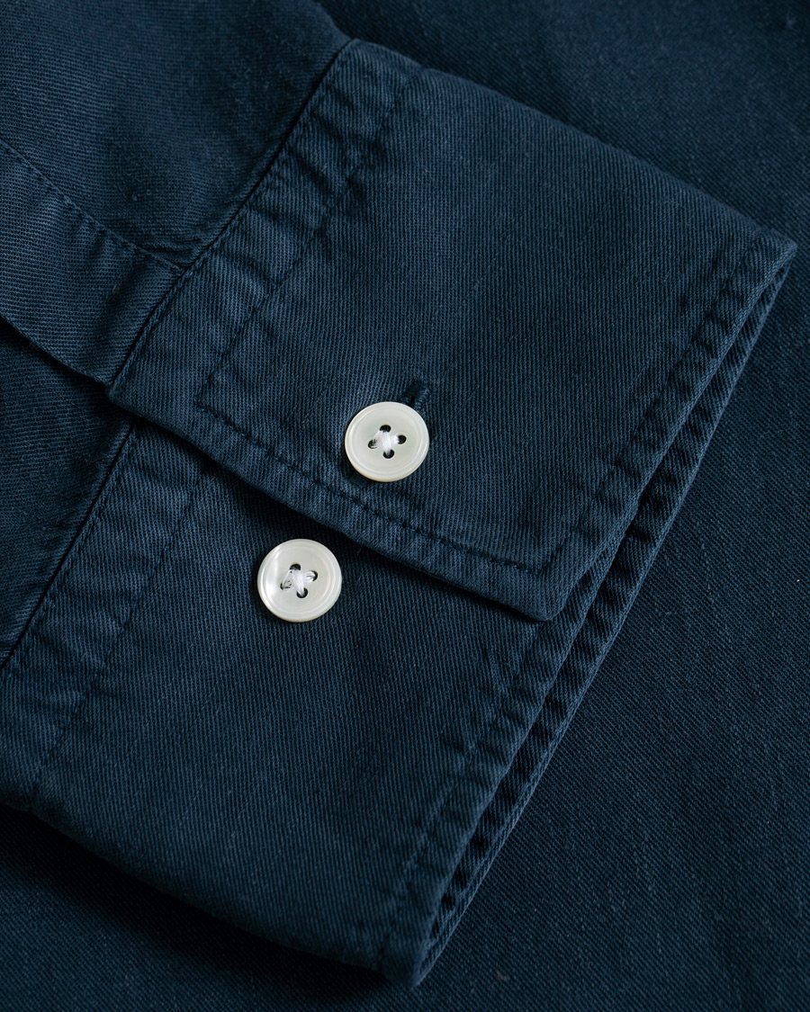 Herre | Skjorter | NN07 | Levon Lyocell/Linen Button Down Shirt Navy Blue