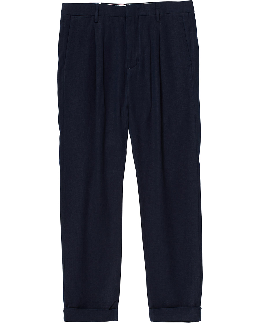 Herre | Bukser | NN07 | Codo Pleated Turn Up Trousers Navy