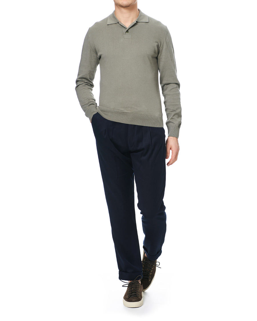 Herre | Bukser | NN07 | Codo Pleated Turn Up Trousers Navy