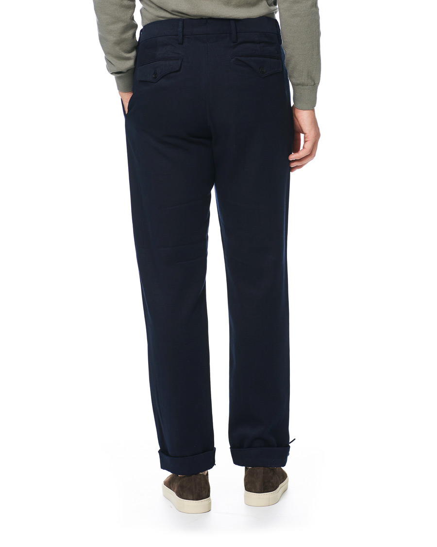 Herre | Bukser | NN07 | Codo Pleated Turn Up Trousers Navy