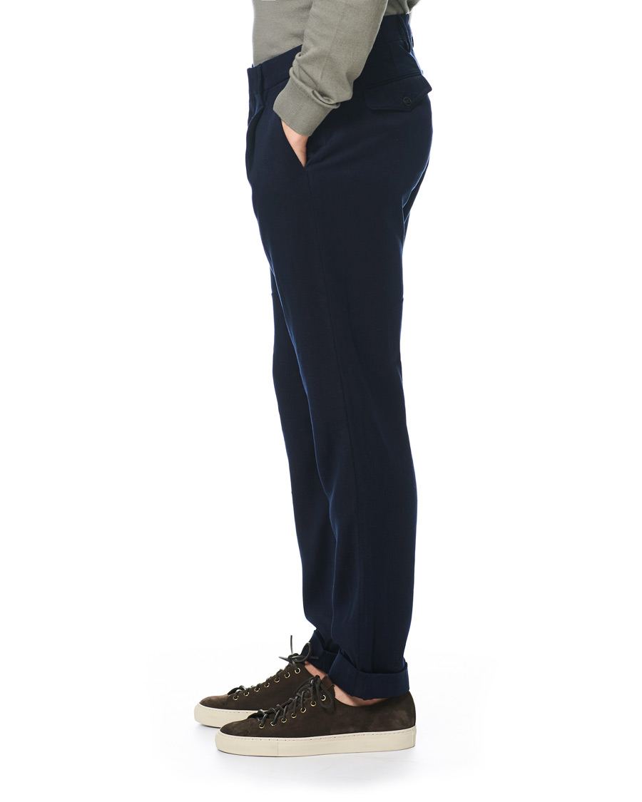 Herre | Bukser | NN07 | Codo Pleated Turn Up Trousers Navy
