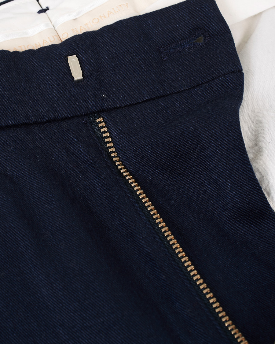 Herre | Bukser | NN07 | Codo Pleated Turn Up Trousers Navy