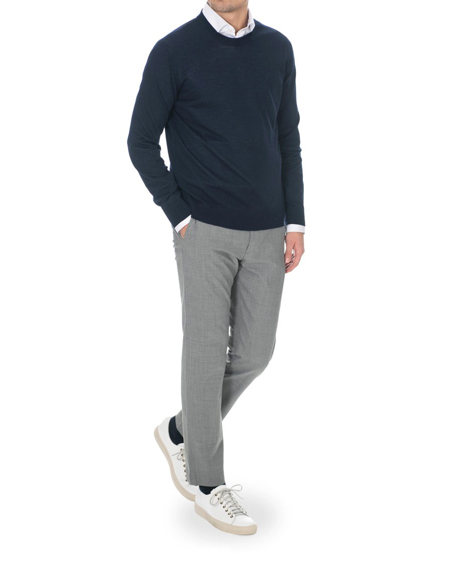 Herre | Bukser | NN07 | Theo Wool Trousers Grey Melange