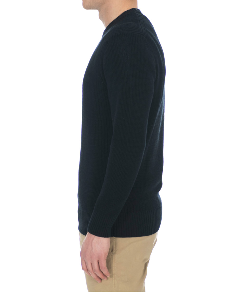 Herre | Trøjer | NN07 | Knut Cotton Ribbed Crew Neck Navy