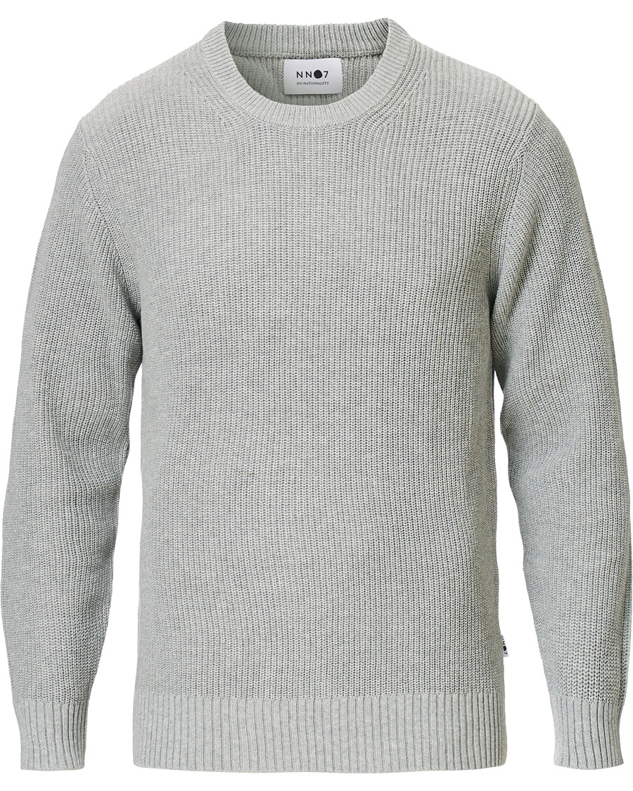 Herre | Trøjer | NN07 | Knut Cotton Ribbed Crew Neck Medium Grey