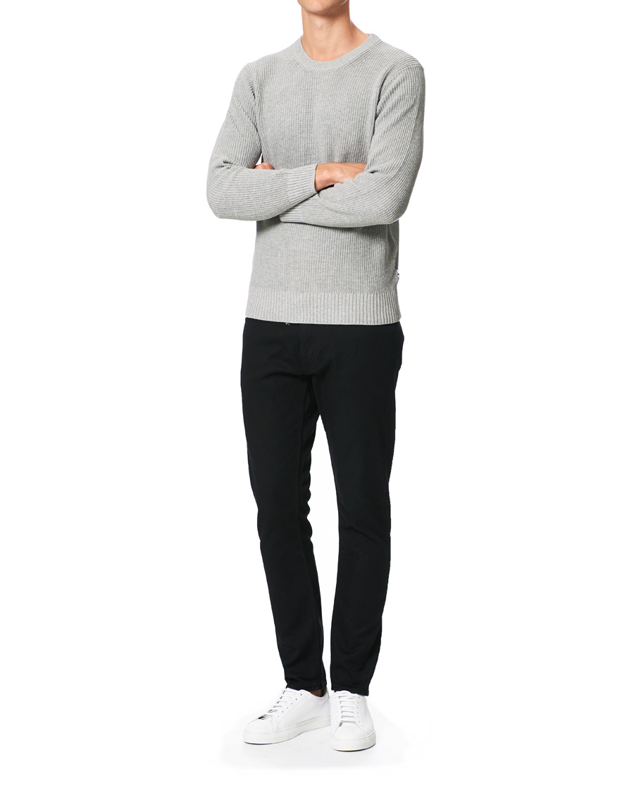 Herre | Trøjer | NN07 | Knut Cotton Ribbed Crew Neck Medium Grey