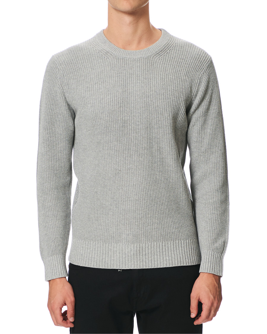 Herre | Trøjer | NN07 | Knut Cotton Ribbed Crew Neck Medium Grey