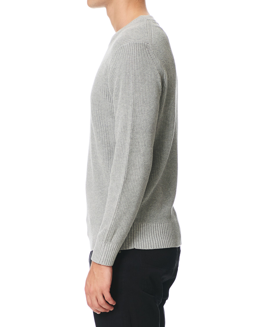 Herre | Trøjer | NN07 | Knut Cotton Ribbed Crew Neck Medium Grey