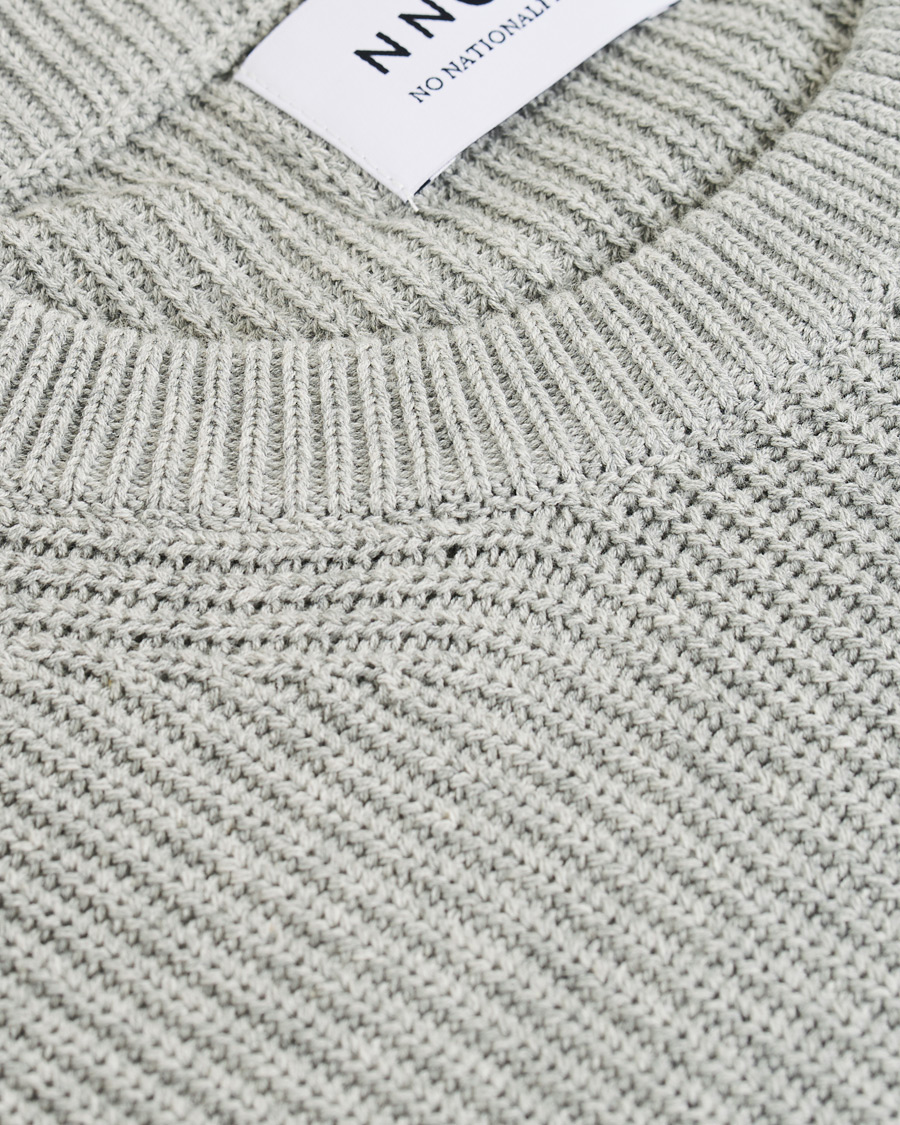 Herre | Trøjer | NN07 | Knut Cotton Ribbed Crew Neck Medium Grey