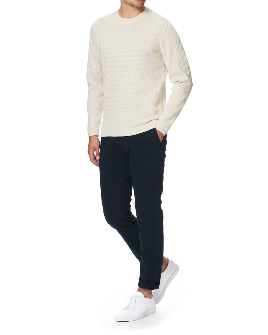 Herre | Trøjer | NN07 | Julian Cotton Knitted Crew Neck Light Khaki