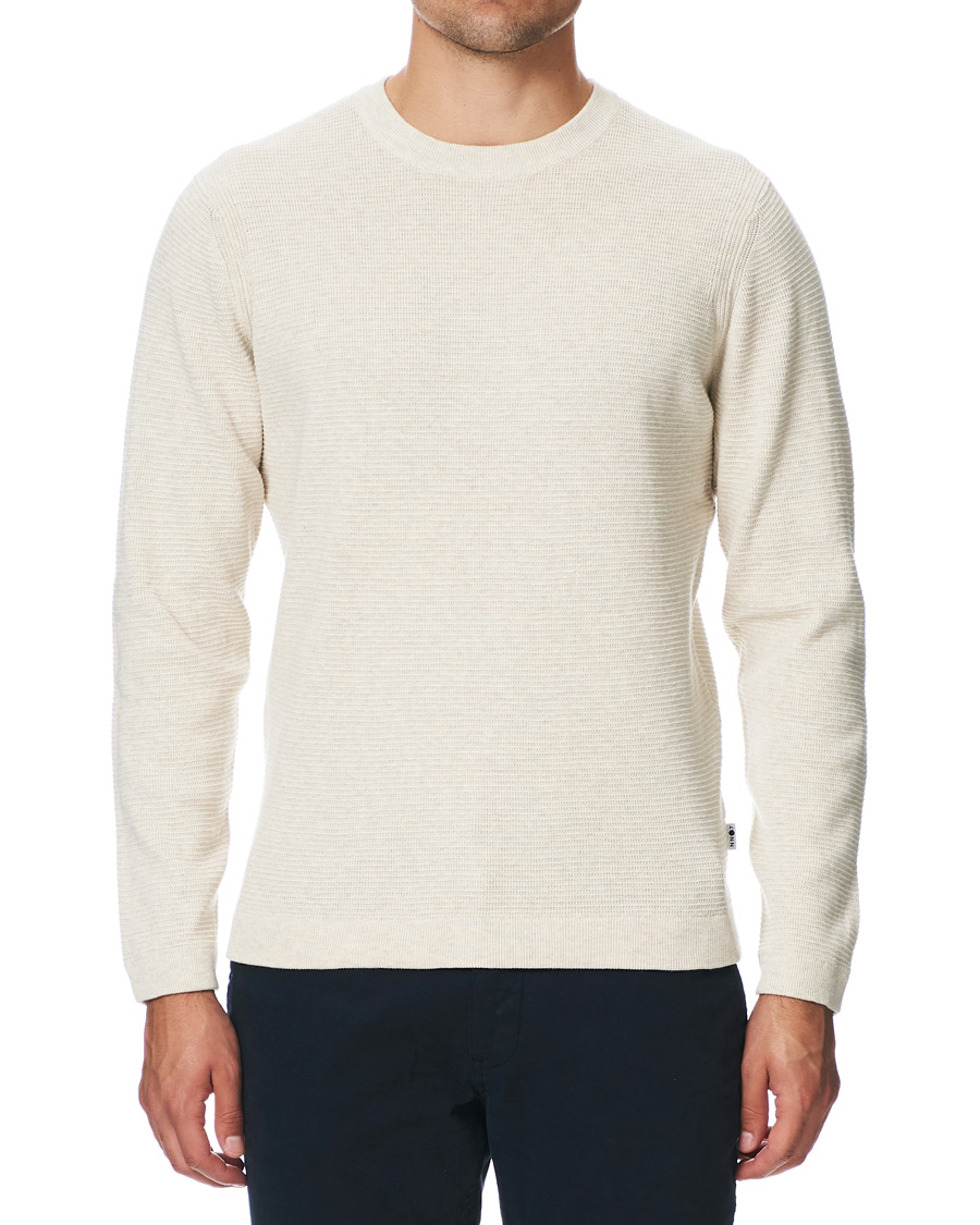 Herre | Trøjer | NN07 | Julian Cotton Knitted Crew Neck Light Khaki