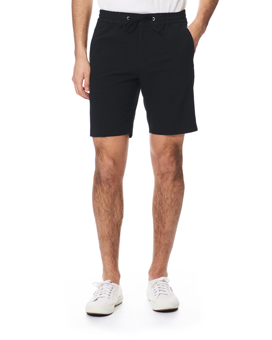 Herre | Shorts | NN07 | Sebastian Seersucker Drawstring Shorts Black