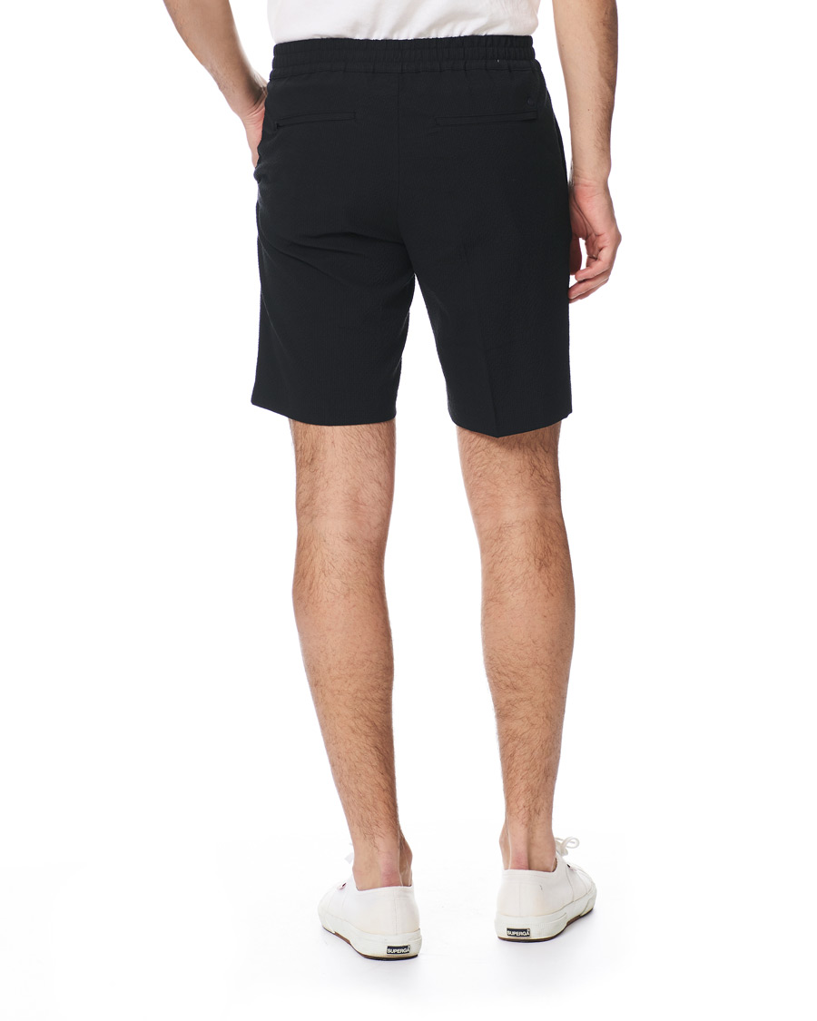 Herre | Shorts | NN07 | Sebastian Seersucker Drawstring Shorts Black