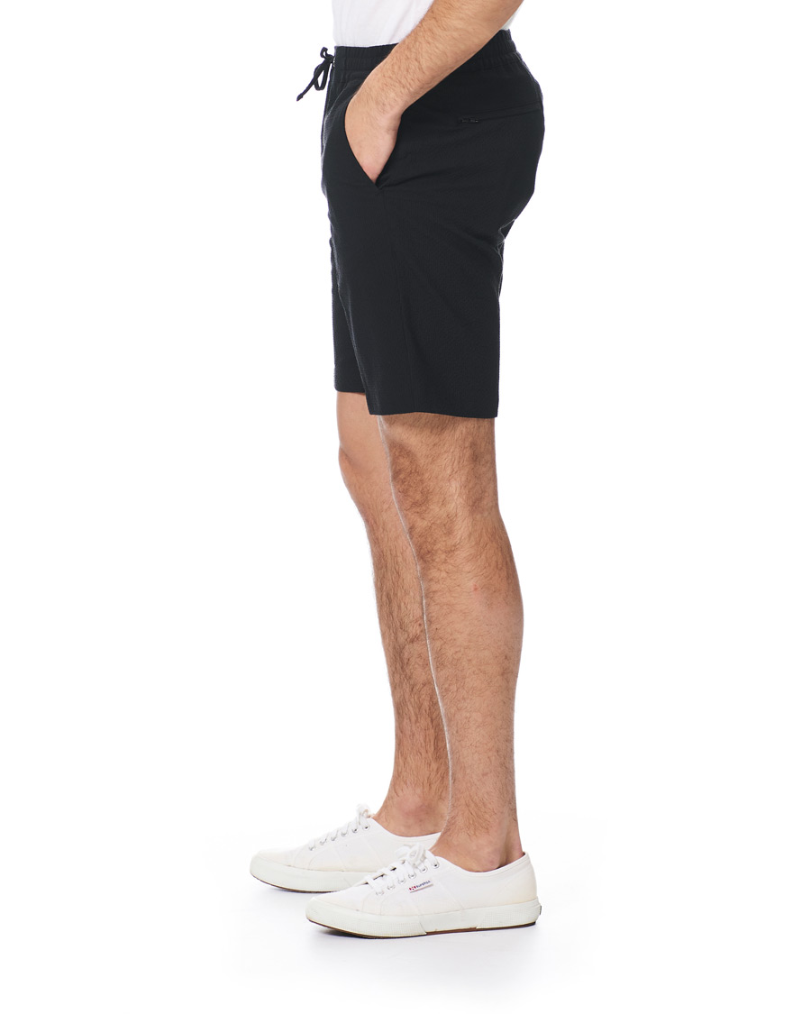 Herre | Shorts | NN07 | Sebastian Seersucker Drawstring Shorts Black