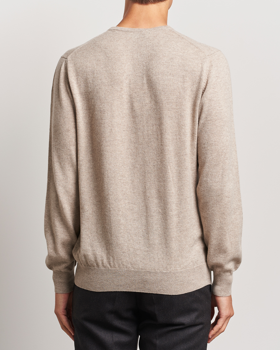 Herre | Trøjer | Piacenza Cashmere | Cashmere Crew Neck Sweater Beige