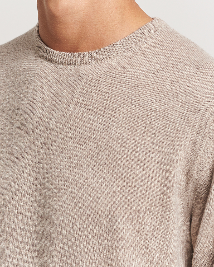 Herre | Trøjer | Piacenza Cashmere | Cashmere Crew Neck Sweater Beige