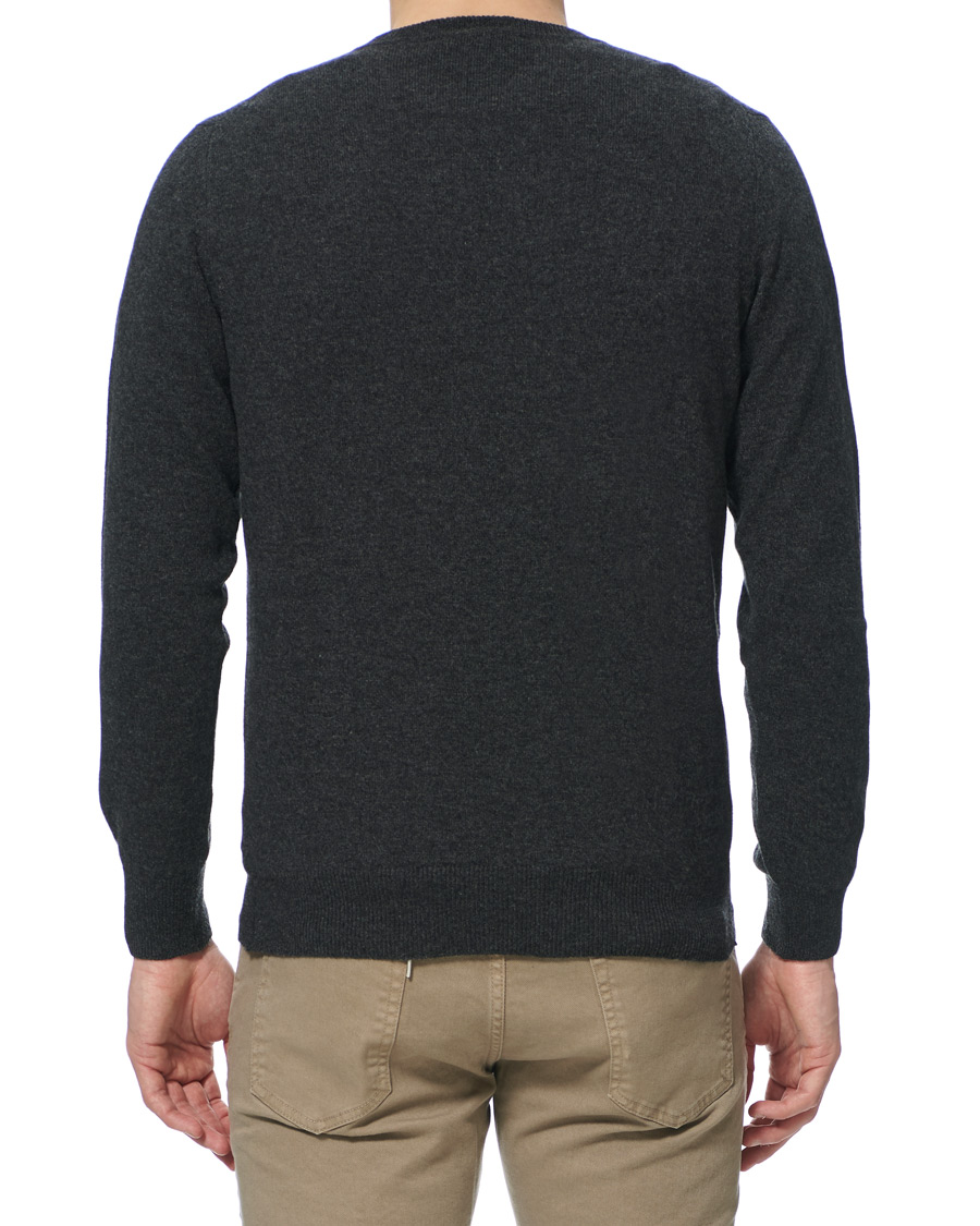 Herre | Trøjer | Piacenza Cashmere | Cashmere Crew Neck Sweater Charcoal