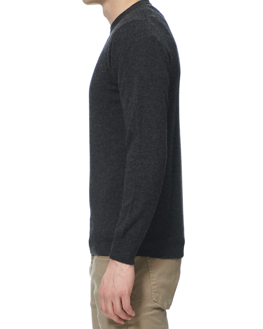 Herre | Trøjer | Piacenza Cashmere | Cashmere Crew Neck Sweater Charcoal