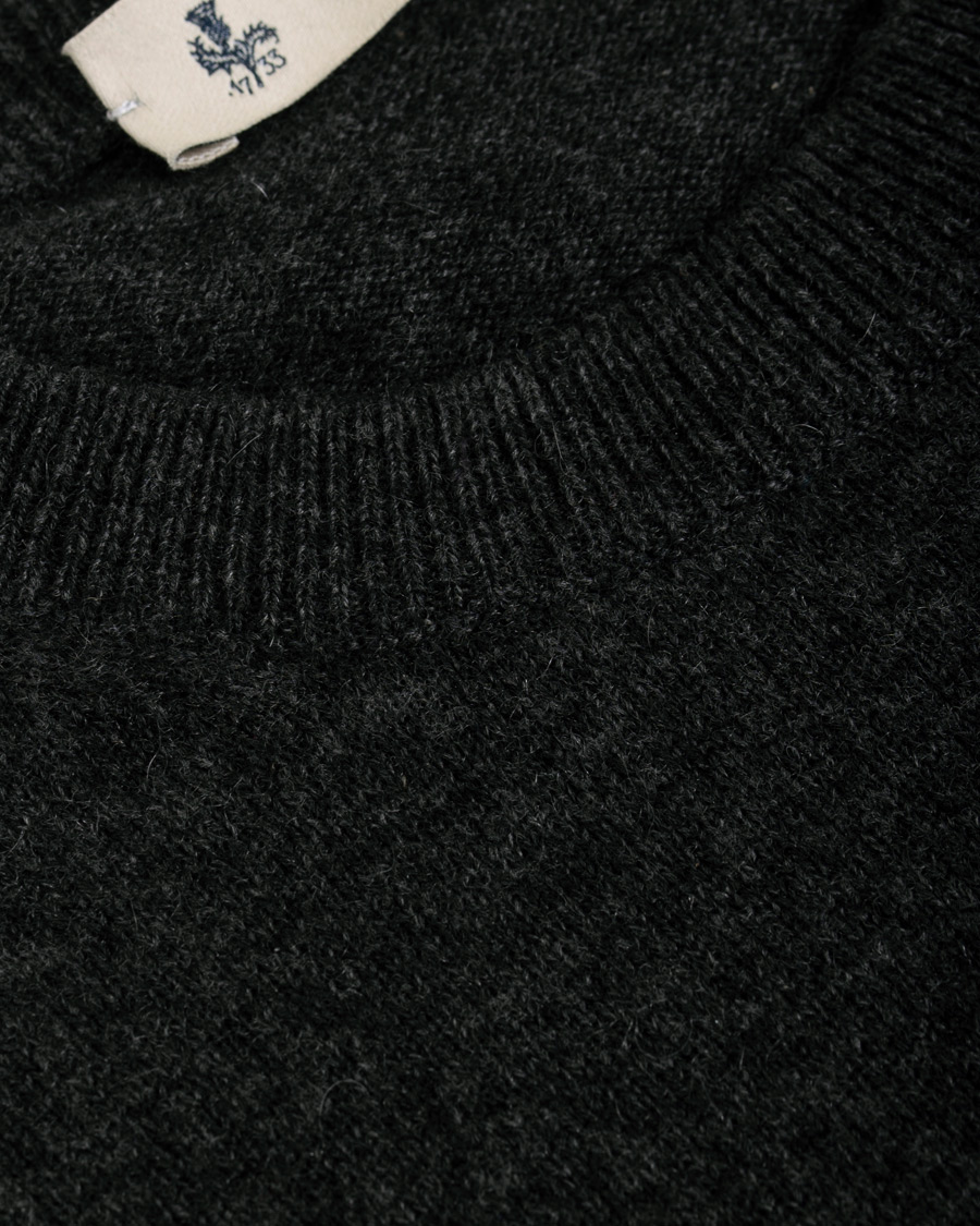 Herre | Trøjer | Piacenza Cashmere | Cashmere Crew Neck Sweater Charcoal